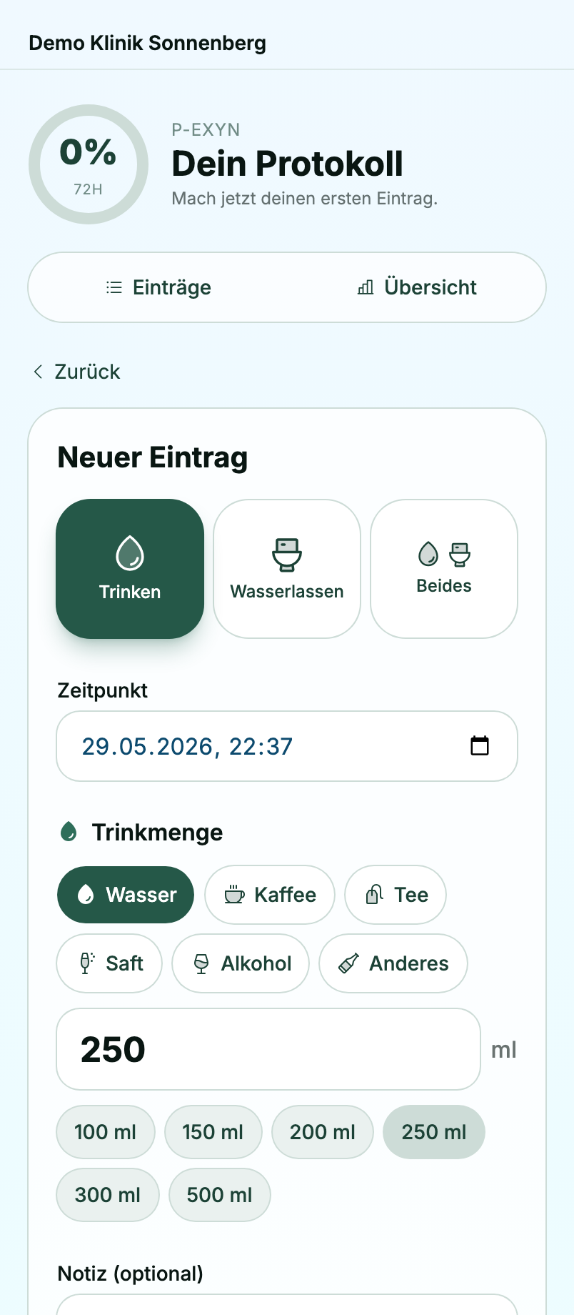 A patient logging an entry on their phone