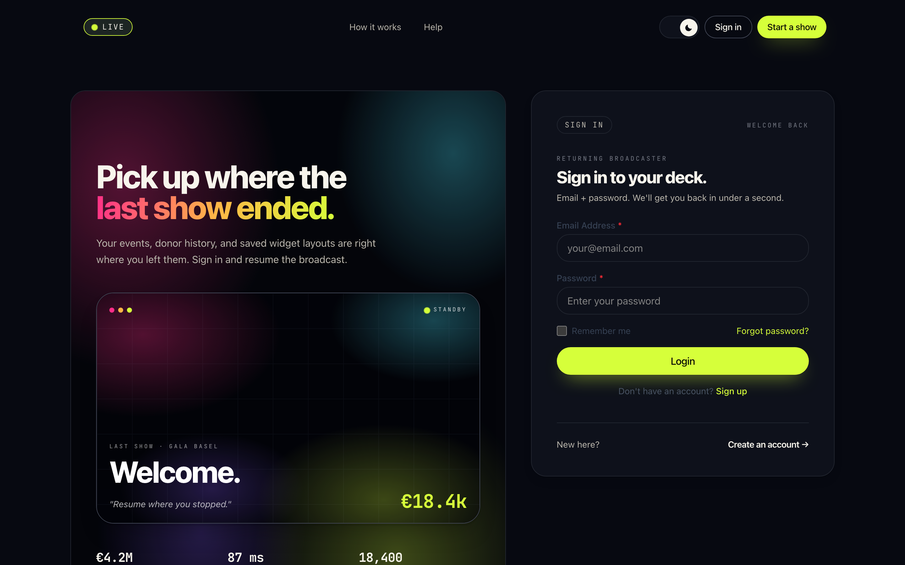 The migrated app's sign-in screen